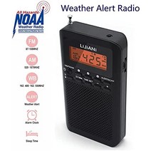 레트로 빈티지 미국 플레이어 스테레오 이어폰이 장착된 2 AA 배터리로 작동하는 NOAA 날씨 AM FM 라디오 휴대용 배터리 LCD 디스플레이-628008, 파랑색