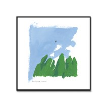 하늘에 풍선 슬로우어스 작가 유럽 여행 따뜻한 일러스트 작품 그림 액자, 정방형 7 (70cm x 70cm), 브라운 뉴질랜드 원목 액자