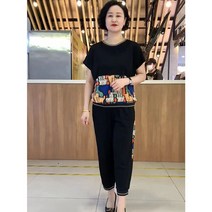 60대엄마옷 마 중년여성옷 할머니생일선물 엄마생일선물 시어머니선물 트레이닝복세트 50대엄마빅사이즈 엄마환갑선물 여름반팔티셔츠 고급스러운