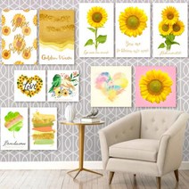 아란아트 돈들어오는 해바라기그림액자 모던 일러스트 풍수인테리어, 01.룩스SF(Y)