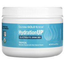 California Gold 뉴트리션 Hydratio 하이드라티오nUP Electrolyte 전해질 이온 드링크 믹스 Tropical 8 oz 227 g