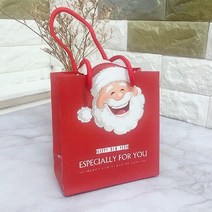 ABM 산타얼굴 쇼핑백 소 10개입(14x7x15cm) 종이가방 봉투, 단품
