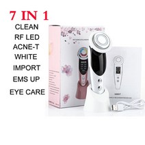 리프팅 기계 갈바닉 마사지기pastsky 7 in 1 face lift machine 페이셜 마사지 rf ems microcurrent skin, 7 in 1 흰색, 협력사