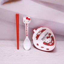 헬로키티 캐릭터 멜라민 친환경 접시 어린이 예쁜 그릇 과일 케익 미니 접시 아동 식기 세트, T