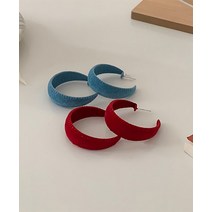 데일리 심플 은침 컬러 스웨이드 링귀걸이