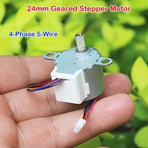 BLDC 서보 소형 스텝 스테핑 감속모터 감속기 엔코더 dc 5v 4상 5선식 마이크로 24mm 스테퍼 모터 소형 24byj 감속 스텝 모터 기어박스(와이어 포함), 없음