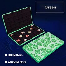 NS 게임 카드 케이스 보호 커버 닌텐도 스위치 OLED 메모리 SD 홀더 캐리 카트리지 박스 60 In 1, [01] Green