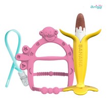 앙쥬 선물세트 치발기2p +클립1p 세트 치발기, 선물세트12 (초코바나나+팔찌핑크)