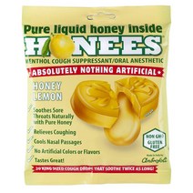 Honees 허니스 멘솔 기침 드롭 캔디 허니 레몬 20알 3팩 Honey Lemon Menthol Cough Drops