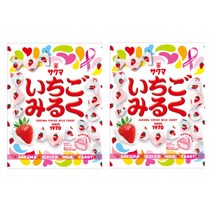 일본 사쿠마 이치고 딸기 밀크 캔디 사탕 83g 2봉지, 2개
