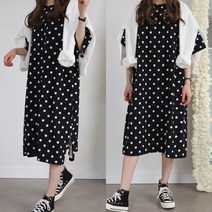하늘바라기 여성용 도트 박시 원피스