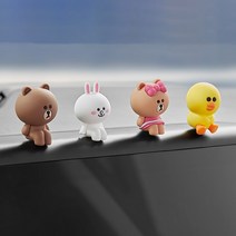 락톡마켓 자동차악세사리 라인 카카오 프랜즈 피규어4P세트 차량꾸미기, 라인프랜즈 4P세트, 1세트