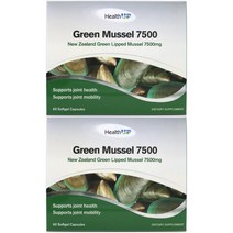 HealthUp Green Lipped Mussel 헬스업 뉴질랜드 그린립 머슬 초록입홍합 7500mg 60소프트젤 2팩