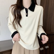 나바바 / NT398 여성 캐주얼 배색 카라 티셔츠