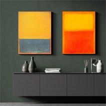 셀러허브 마크로스코 명화 인테리어 그림 액자 No13 24 캔버스 20호, 18번/20호53x73cm(캔버스액자옆면검정)