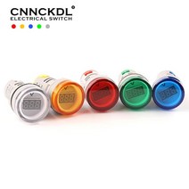 전기 측정 공구 원형 DC5 전원 소형 테스터 전압 60V AC20 모니터 조명 DIY 미니 500V 전압계 디지털 표시기 LED 램프 파일럿 22mm, 03=ACVMSmallBL