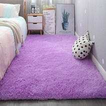 럭셔리하고 푹신한 대형 카펫 거실 침실 소프트 플러시 러그 카페트, Solid Purple