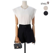 쉬즈넘버나인 트리아 캡소매 블라우스