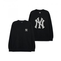 MLB 클래식 모노그램 백빅로고 오버핏 맨투맨 NY Black
