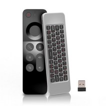 W3 제어 적외선 2.4G 무선 음성 에어 마우스 컨트롤러 USB 수신기 포함 PC TV용 전체 키보드 교체 1 개