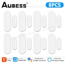 손님감지벨 동체감지기 차인벨 돔형 열선감지기 aubss tuya door window opening sensor wifi smart life home security alarm, 8개