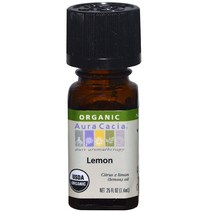 Aura Cacia 오가닉 퓨어 아로마테라피 레몬, 7.4ml, 1개
