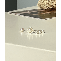 [silver925 자체제작] 퓨어 펄 진주 피어싱 귀걸이 3종 세트 (1color)