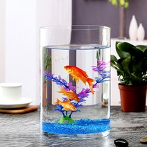 두껍고 큰 유리 어항 글라스 원형 통 용기 투명 원통 수족관 수조 관상용 다용도 보관통