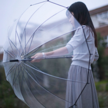 레인워크 장마 고급 튼튼한 자동 비닐 완전 투명우산 장우산 8K