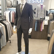 [에스티코] 여름 블랙 스트라이프 클래식 수트 정장세트 54SBSSJCTB0