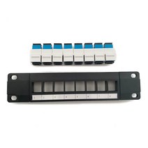 SC 광학 8 포트 패치 패널은 RJ45 네트워크 케이블 랙/벽 마운트 용 코딩 된 T568A/B 배선으로 뒤로 수확되지 않은 지원