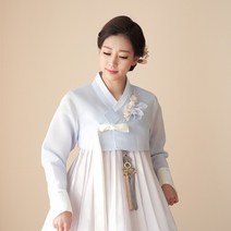 김홍갑한복 [한복대여]다솜 베이비블루 앤 달무리 그레이 혼주 하객한복 한복 세트