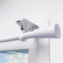 못없이 커튼봉달기 안뚫어고리+봉브라켓 (2개입)+커튼봉8자 (1개) 세트, 화이트