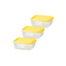 이케아 반찬통 소스통 양념통 보관 용기 노란색 0.6L 3개입 +yhc몰, ll개별제품ll