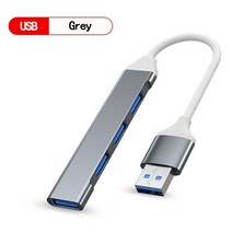 멀티 USB 분배기 어댑터 유형 C 4 포트 허브 화웨이 맥북 프로 13 15 에어 휴대용 액세서리 3.0 PC 컴퓨터, USB 회색