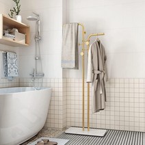 MaiRHK 천연 대리석 베이스가 있는 금속 코트 랙 코트 모자 스카프 .. 정품보장, B Type-Gold-White