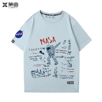남성 커플 nasa 합작 플래그샵 홈페이지 미국 여름 단소, T01-S, C18-블루색 2