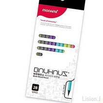 육각 지우개 연필 B 12본입 지우개달린연필 원목연필