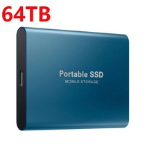 고속 M.2 SSD 500GB 1TB 2TB 4TB 휴대용 8TB 외장 솔리드 스테이트 -C USB3.1 노트북 PS4 용 모바일 하드 드라이브, [28] 64TB Blue