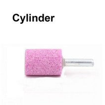 생크 6mm 레드 커런덤 연마 휠 연삭 헤드 도구 장착 스톤 포인트 전기 액세서리, 01 Cylinder_02 2Pcs_02 30mm