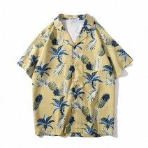 남자 하와이안 셔츠 여름 반팔 빈티지 커플 오버핏 셔츠 hawaiian shirt for beach KB0062