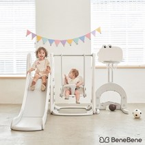 베네베네 헬로 디노 프리미엄 안전가드 유아 아기 미끄럼틀 그네, 미끄럼틀&그네, 그린 + 레드