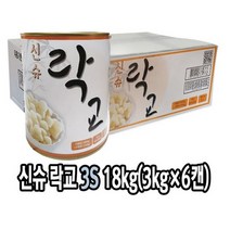 신슈 락교 3S 3kg X 6통 1박스 캔 락교 [코우], 크기, 3S 락교