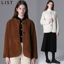 리스트 부클 라운드넥 재킷