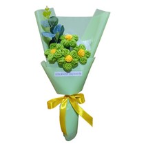 뜨개꽃다발 추석선물 색다른선물 어버이날 기념일 꽃, Blue Jasmine은 높이 약 28cm