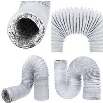 환풍기설치방법150mm 6 인치 인공 호흡기 파이프 PVC 알루미늄 튜브 공기 환기 파이프 호스 유연한 에어컨, 한개옵션0