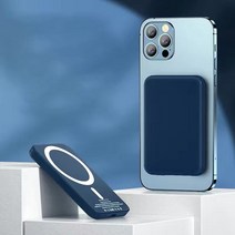 블랙박스배터리 차량보조배터리 차량 블랙박스 보조 배터리 원래 1:1 애플 아이폰 자기 무선 보조베터리 맥, 02 Blue_01 5000mAh