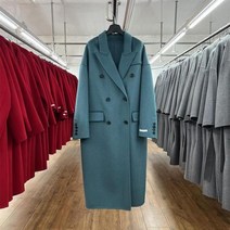 여성아우터 빈티지 캐주얼 겨울 코트 하이 엔드 수제 더블 브레스트 모직 여성 블랙 롱 루즈한 따뜻한 재킷 년