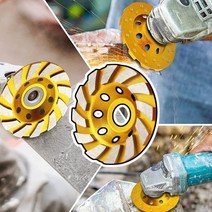 그라인딩휠 4인치 그라인더날 다이아몬드 컵 연마석 타일 콘크리트벽 대리석 연마, 1개