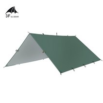 3F ul 기어 실버 코팅 안티 UV 초경량 태양 보호소 비치 텐트 Pergola 천막 캐노피 210T Taffeta Tarp Camp, 10 3X3m khaki
